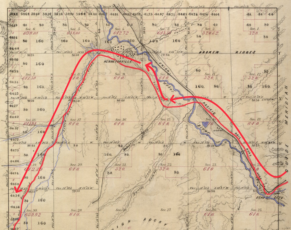 Henefer Utah 1871 GLO map